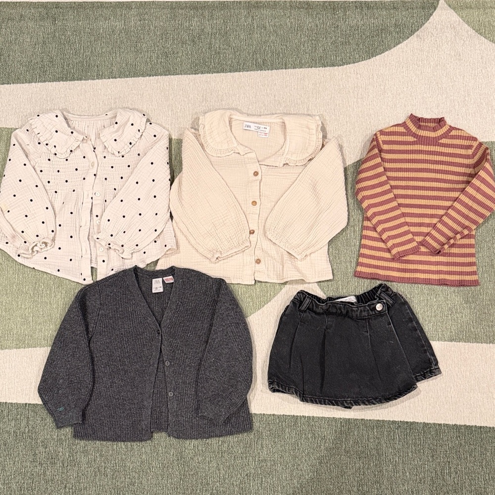 Zara kids 3-4T shirts cardigan skirt top